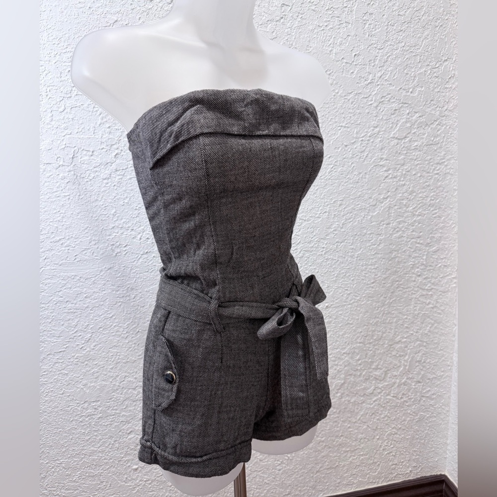 Soft Charcoal Strapless Romper - Picture 4 of 7